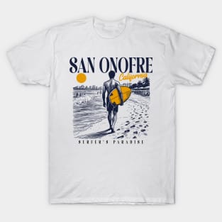 Vintage Surfing San Onofre, California // Retro Surfer Sketch // Surfer's Paradise T-Shirt